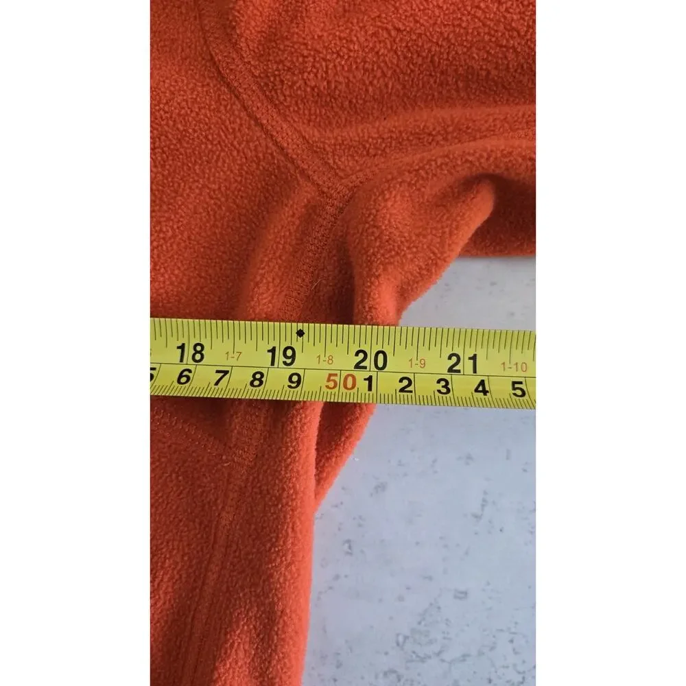 The North Face Men's m Orange Full-Zip Fleece Jacket Pockets